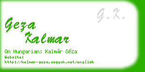 geza kalmar business card